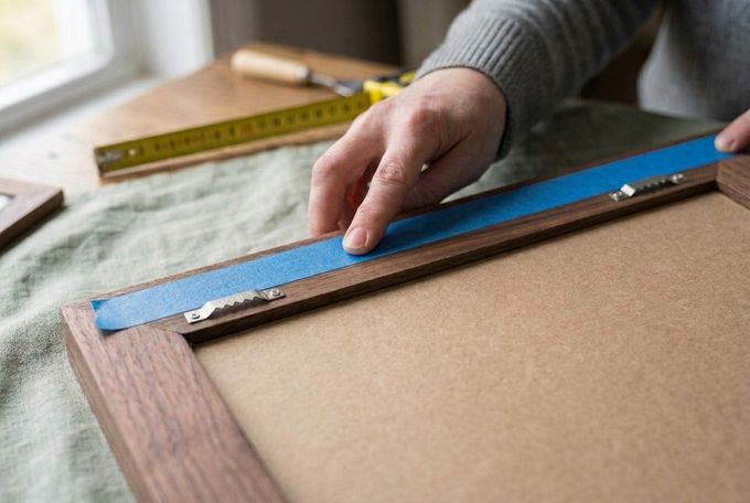 framing a picture with two sawtooth hangers