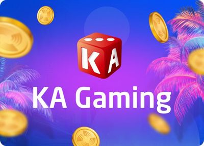 a red dice with the words ka gaming surrounded by gold coins