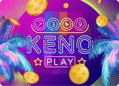 a neon sign that says keno play