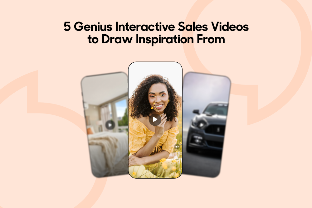 3 iphone each displaying a different sales video. 1: interior design sales. 2: clothing sales. 3: car sales