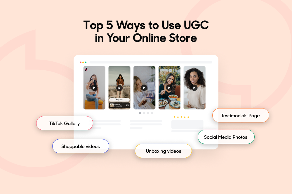 Video carousel on a website. Each video displays a video by an influencer giving a product review