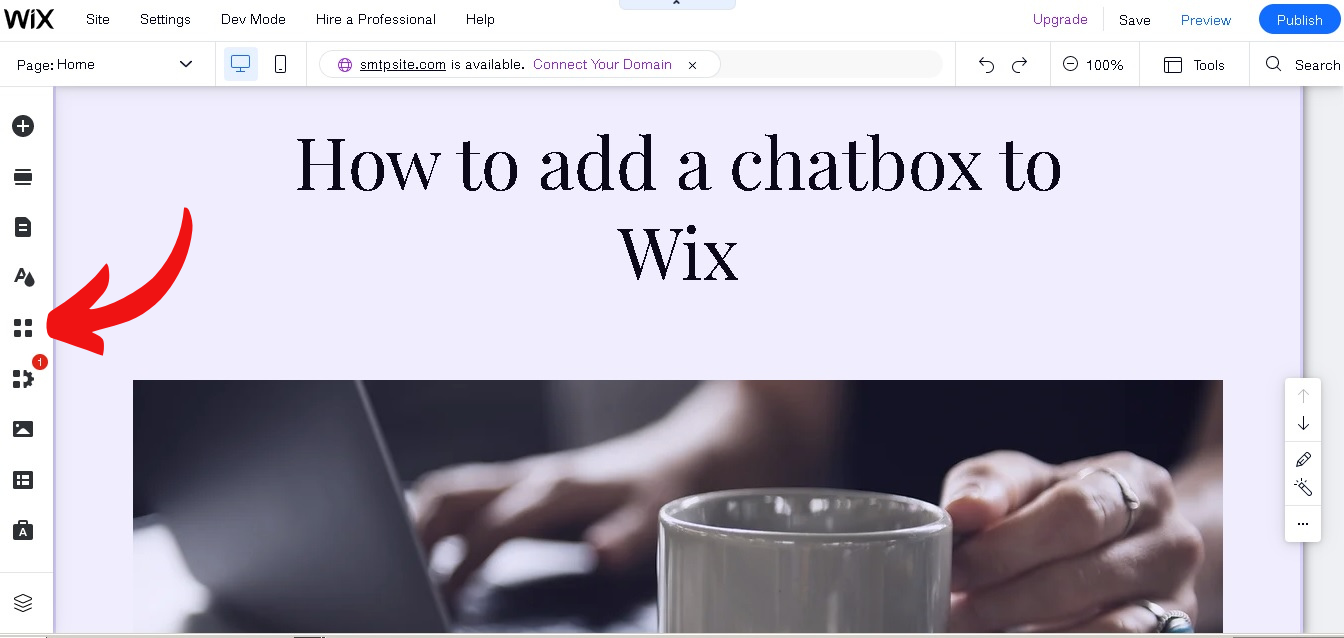 Add chatbot to wix