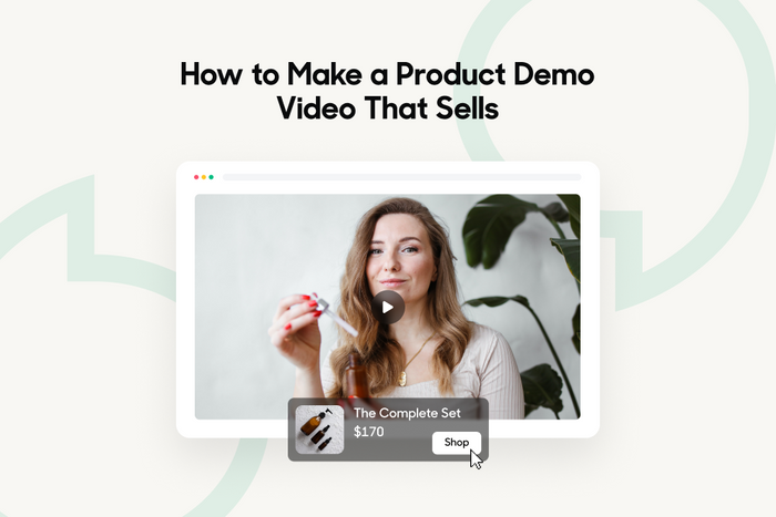 Hero banner on a  website is a paused product video and a shoppable link at the bottom of it