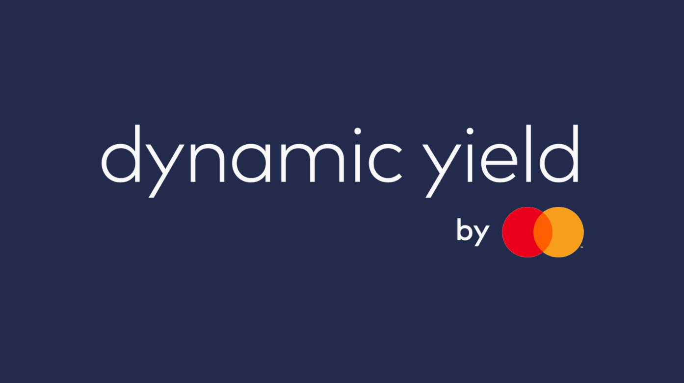 a blue background with the words dynamic yield by