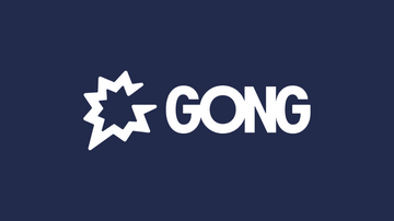 the word gong written in white on a blue background