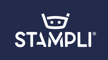 the stampli logo on a blue background