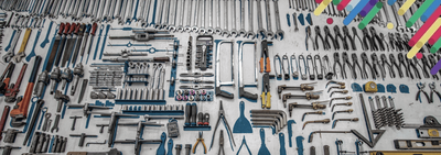 a variety of tools are displayed on a table