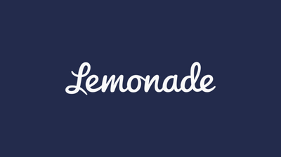the word lemonade written in white on a blue background