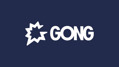 the word gong written in white on a blue background