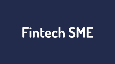 the word fintech sme on a blue background