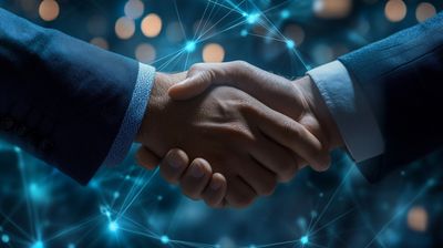 a close up of two people shaking hands