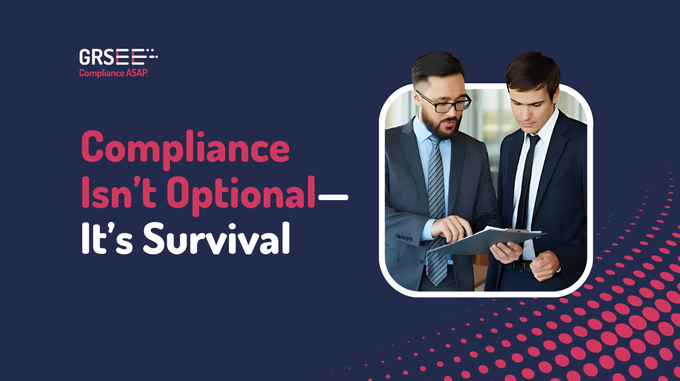 two men in suits looking at something on a tablet