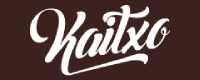THe Kaitxo logo on a brown background. 