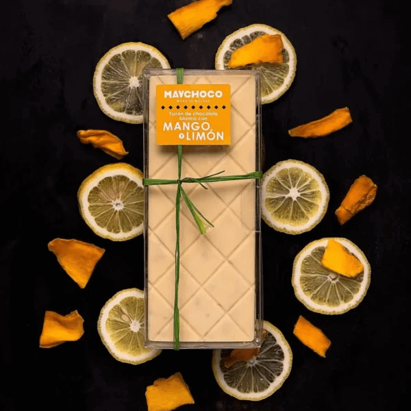 MAYCHOCO White Chocolate Nougat with Mango and Lemon