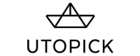 A black and white inage of the UTOPICK logo.