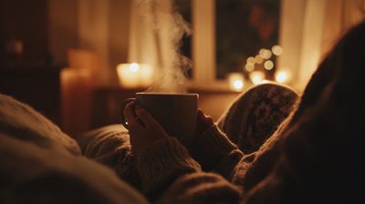 a woman holding a cup of coffee in her hands