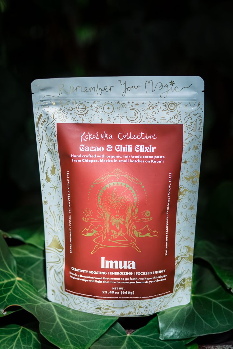 A bag of KokoLeka Collective Cacao & Chilli Elixir.