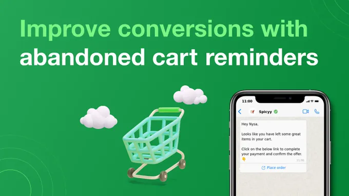 Banner image of WATI's WhatsApp chat function to improve conversions and abandoned cart rates