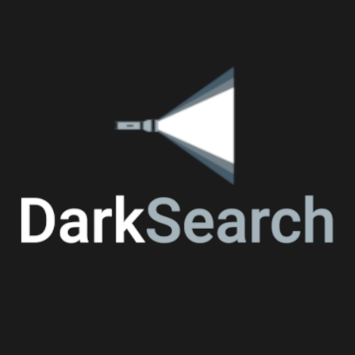 dark search logo on a black background