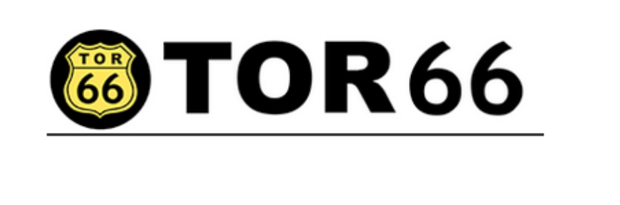 a black and white photo of the top 66 logo