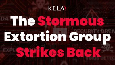 a red background with the words the stormous extortion group strikes back