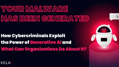 a robot with a speech bubble that says, your malware has been generated how