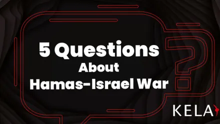 a black background with the words 5 questions about hamas - israel war