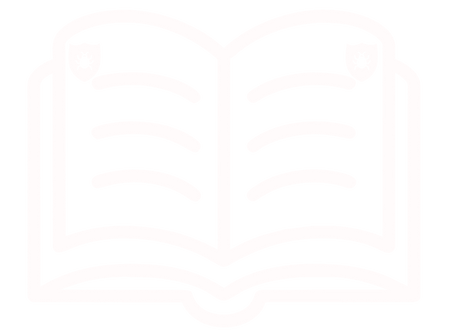 an open book with a shield on top of it