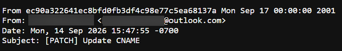 Commit history reveal a potential Email address Commit history reveal a potential Email address