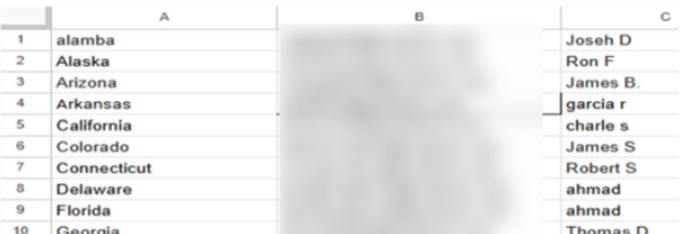 a computer screen with a number of columns on it