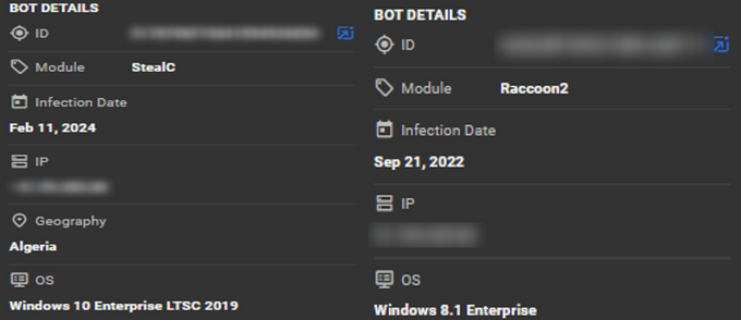 The two bots from KELA’s platform a screenshot of a computer screen showing the settings for windows 10 and 11