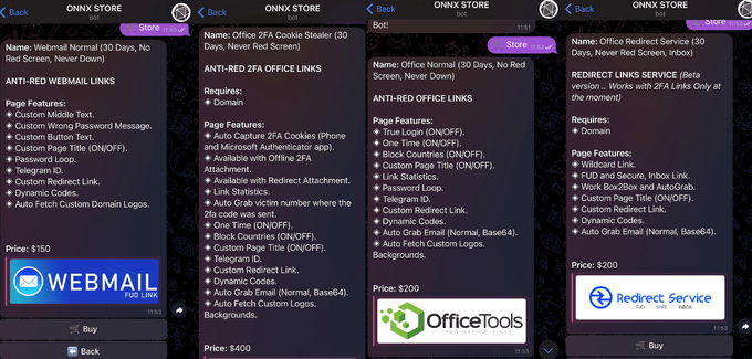 a screenshot of the webmail menu