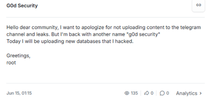 The actor’s former Telegram channel The actor’s former Telegram channel