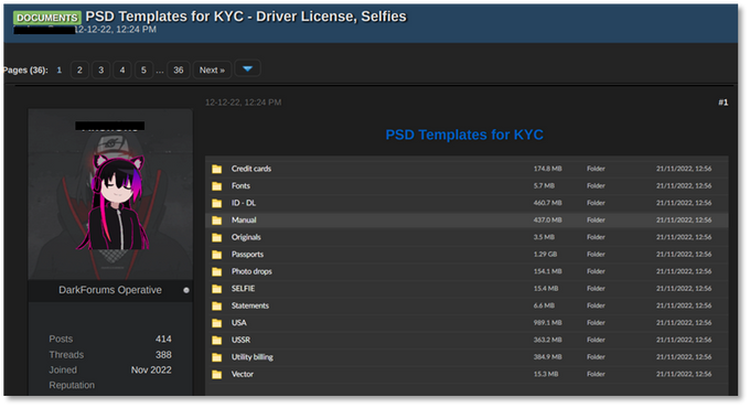 A post from 2022 offering PSD templates for KYC A post from 2022 offering PSD templates for KYC