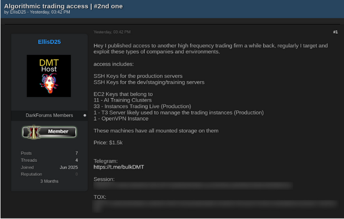 The EllisD25 username, as seen on DarkForums The EllisD25 username, as seen on DarkForums