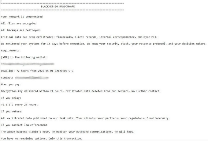 BLACKNET-00 ransom note template BLACKNET-00 ransom note template