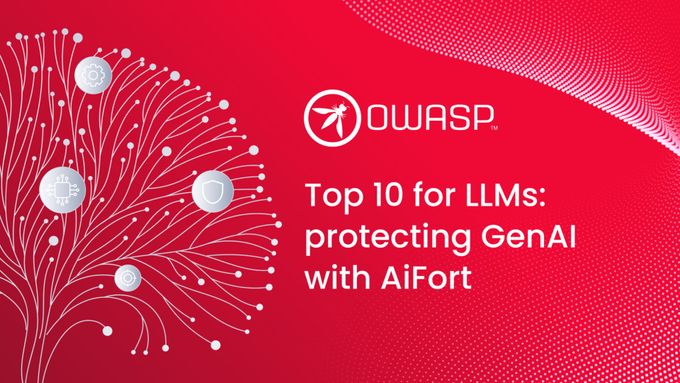a red background with the words top 10 for llms protecting genal with ai