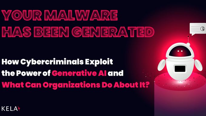 a robot with a speech bubble that says, your malware has been generated how