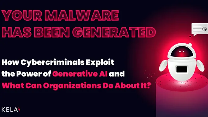 a robot with a speech bubble that says, your malware has been generated how