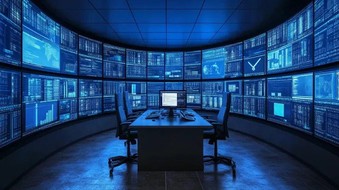 a room filled with lots of computer screens