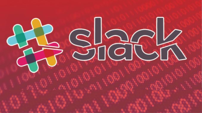 a red background with the word slack on it