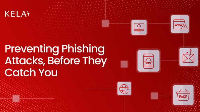 a red background with white text that reads preventing phishing attacks, before they catch
