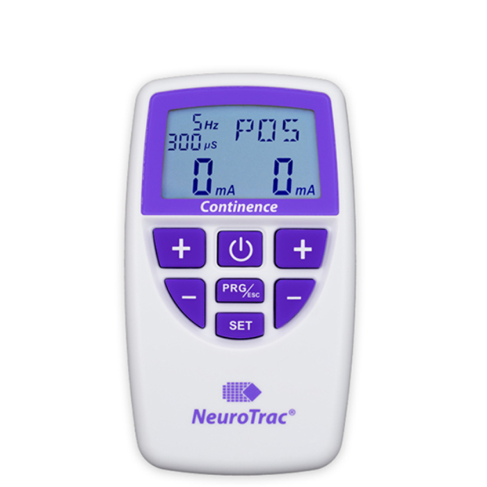 a thermometer with a purple display on it