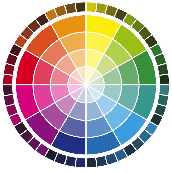 A color wheel with different colors in it.