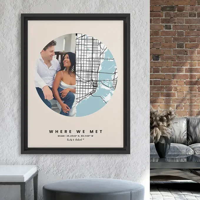 a picture of a couple sitting on a couch in a living room