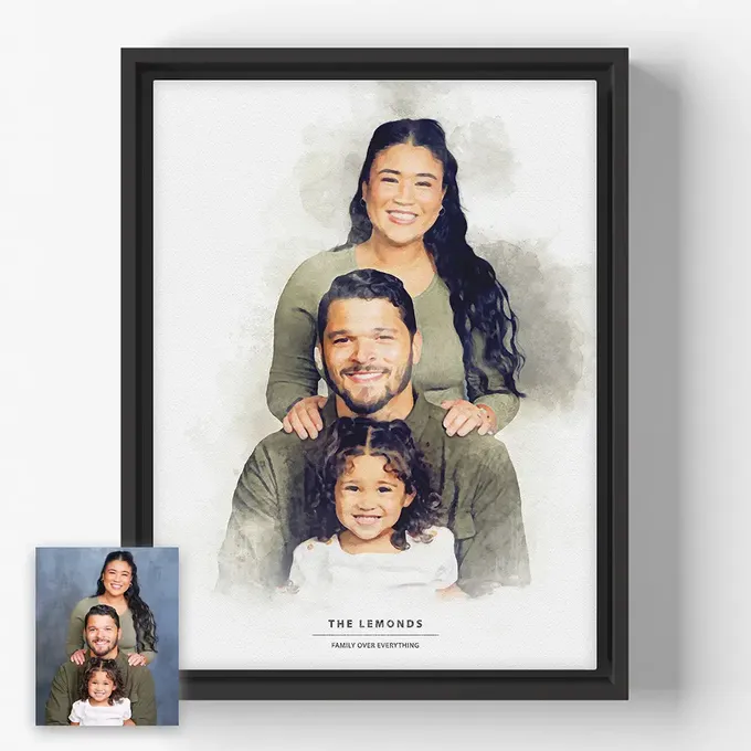 a picture of a family with a picture of them