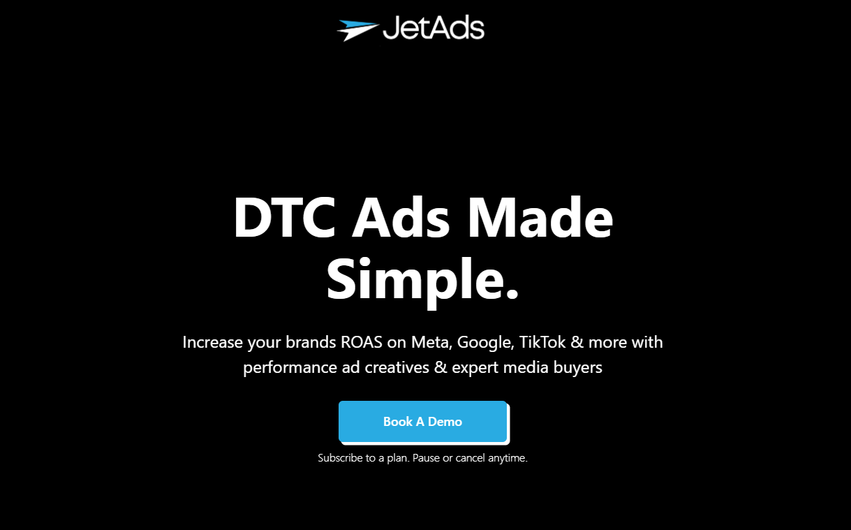 a black background with the words dtc ads made simple