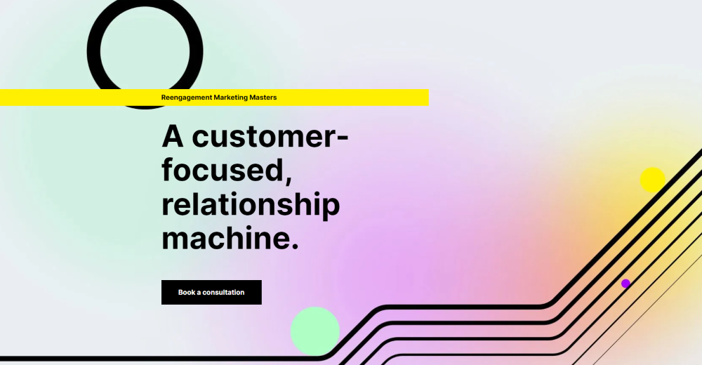 a poster with the words a customer focused, relationship machine