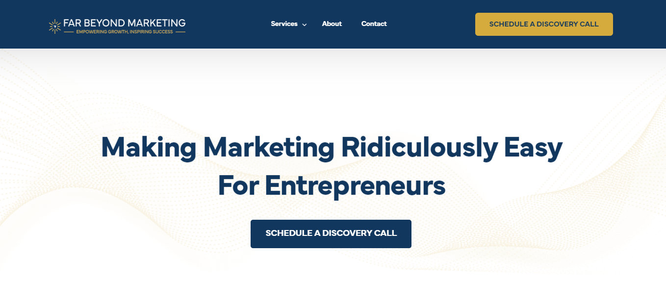 a web page for a marketing company