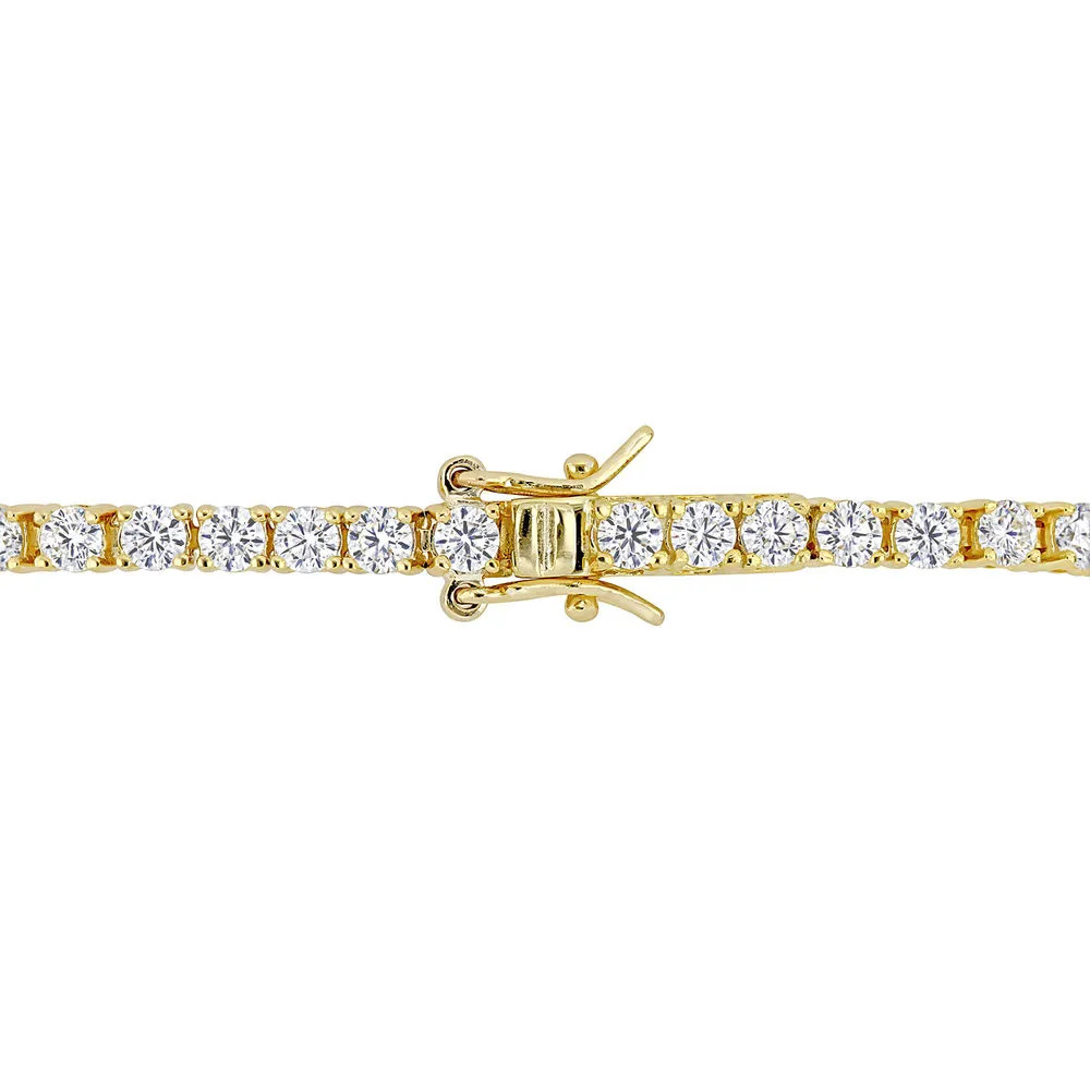 Stock image of a Created Moissanite Tennis Bracelet in Yellow Silver